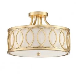 Graham 15 in 3-Light Antique Gold Flush Mount by Crystorama