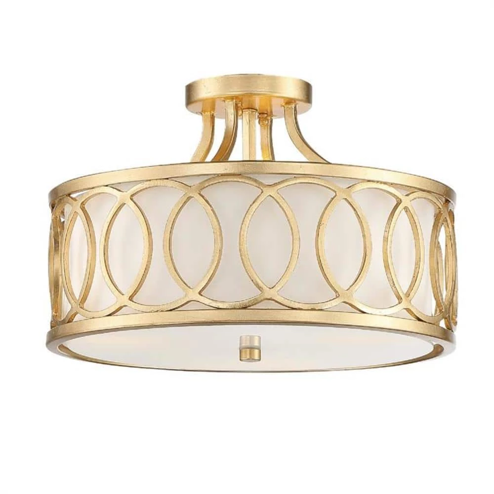 Graham 15 in 3-Light Antique Gold Flush Mount by Crystorama 3 Graham 15 in 3-Light Antique Gold Flush Mount by Crystorama