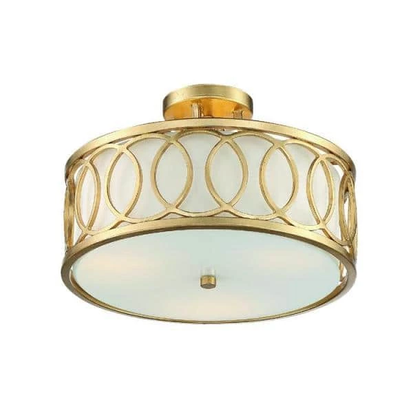 Graham 15 in 3-Light Antique Gold Flush Mount by Crystorama 4 Graham 15 in 3-Light Antique Gold Flush Mount by Crystorama - Image 2