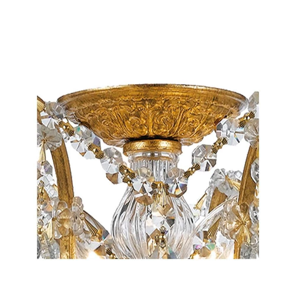 Filmore 19 in. 5-Light Antique Gold Semi-Flush Mount by Crystorama 6 Filmore 19 in. 5-Light Antique Gold Semi-Flush Mount by Crystorama - Image 4