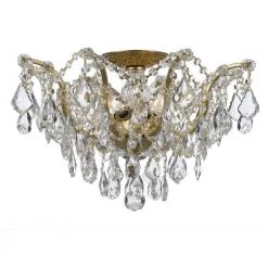 Filmore 19 in. 5-Light Antique Gold Semi-Flush Mount by Crystorama