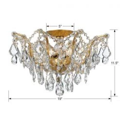 Filmore 19 in. 5-Light Antique Gold Semi-Flush Mount by Crystorama 11 Filmore 19 in. 5-Light Antique Gold Semi-Flush Mount by Crystorama -Crystorama popular store antique gold crystorama flush mount lights 4457 ga cl saq 44 1000