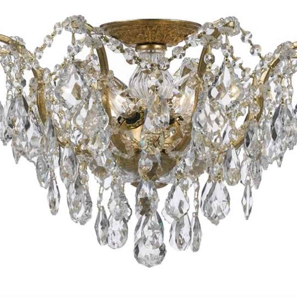 Filmore 19 in. 5-Light Antique Gold Semi-Flush Mount by Crystorama 3 Filmore 19 in. 5-Light Antique Gold Semi-Flush Mount by Crystorama