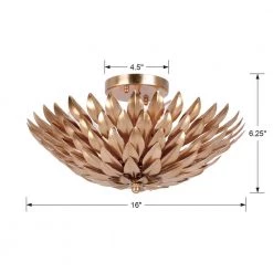 Broche 16 in 4-Light Gold Flush Mount by Crystorama -Crystorama popular store antique gold crystorama flush mount lights 505 ga 44 1000