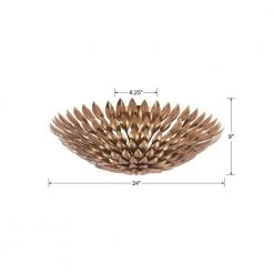 Broche 24 in 6-Light Antique Gold Flush Mount by Crystorama -Crystorama popular store antique gold crystorama flush mount lights 507 ga 1f 1000