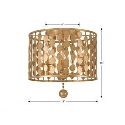 Layla 15 in 3-Light Antique Gold Flush Mount by Crystorama -Crystorama popular store antique gold crystorama flush mount lights 544 ga 44 1000