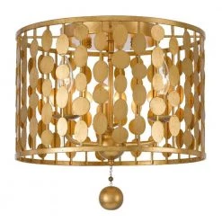 Layla 15 in 3-Light Antique Gold Flush Mount by Crystorama