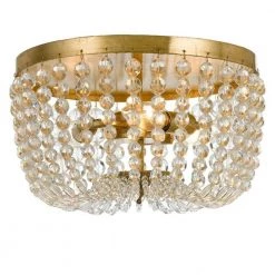 Rylee 12.5 in 3-Light Antique Gold Flush Mount by Crystorama