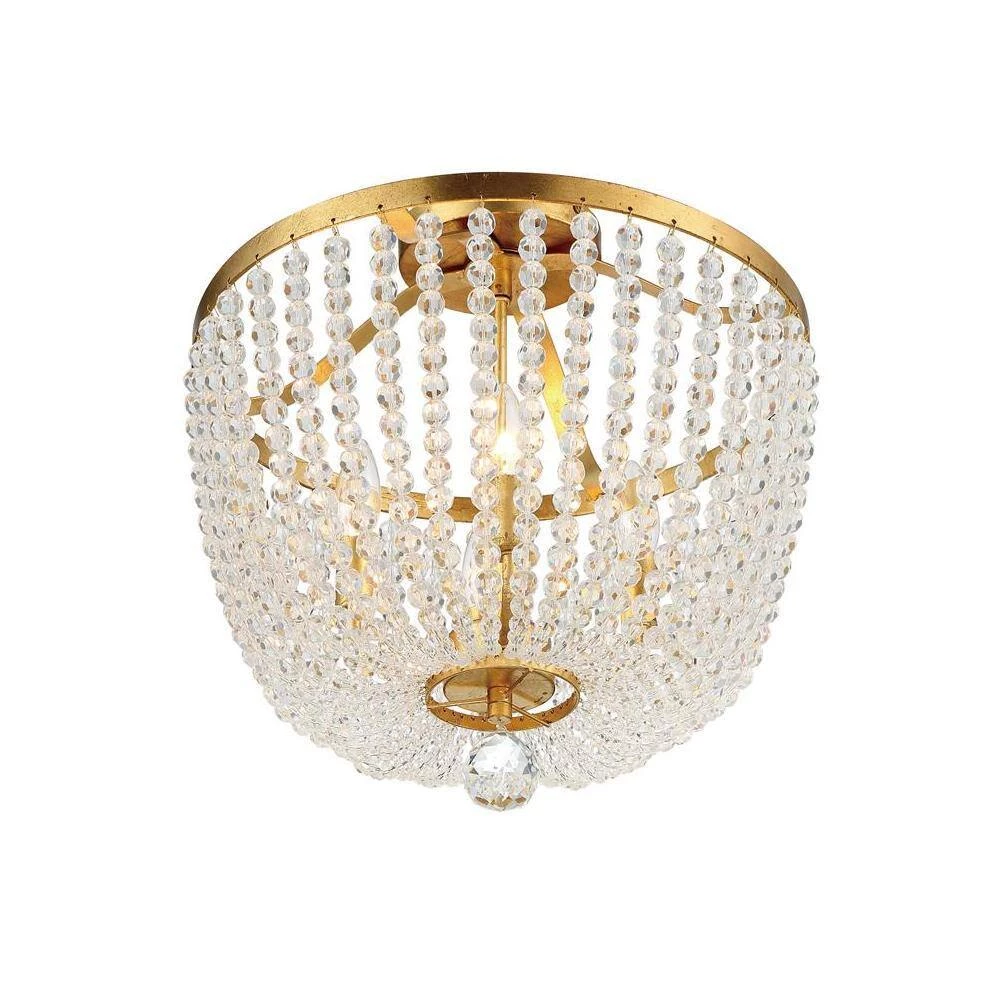 Rylee 16.5 in. 4-Light Antique Gold Flush Mount by Crystorama 7 Rylee 16.5 in. 4-Light Antique Gold Flush Mount by Crystorama - Image 5