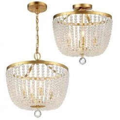 Rylee 16.5 in. 4-Light Antique Gold Flush Mount by Crystorama