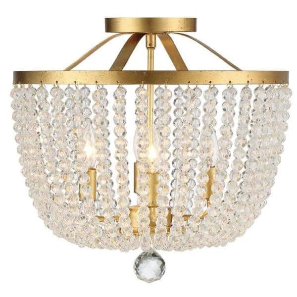 Rylee 16.5 in. 4-Light Antique Gold Flush Mount by Crystorama 4 Rylee 16.5 in. 4-Light Antique Gold Flush Mount by Crystorama - Image 2