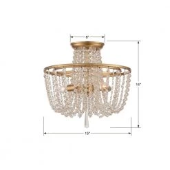 Arcadia 15 in. 3-Light Antique Gold Flush Mount by Crystorama -Crystorama popular store antique gold crystorama flush mount lights arc 1900 ga cl mwp 1f 1000
