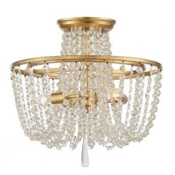 Arcadia 15 in. 3-Light Antique Gold Flush Mount by Crystorama