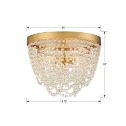 Fiona 13.75 in. 3-Light Antique Gold Flush Mount by Crystorama -Crystorama popular store antique gold crystorama flush mount lights fio a9103 ga cl 4f 1000