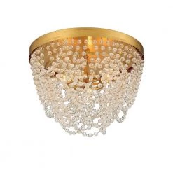 Fiona 13.75 in. 3-Light Antique Gold Flush Mount by Crystorama -Crystorama popular store antique gold crystorama flush mount lights fio a9103 ga cl fa 1000