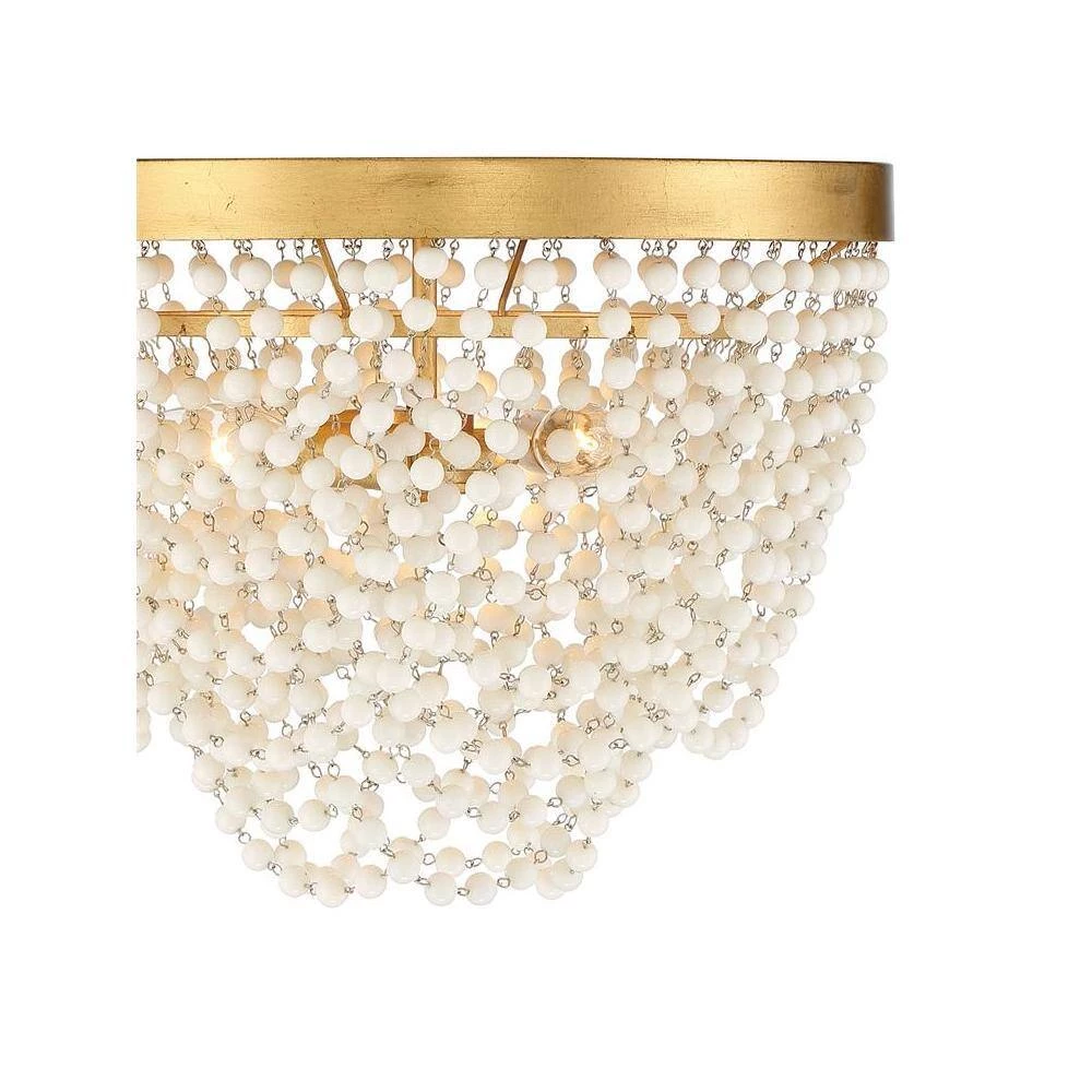 Fiona 13.75 in. 3-Light Antique Gold Flush Mount by Crystorama 6 Fiona 13.75 in. 3-Light Antique Gold Flush Mount by Crystorama - Image 4