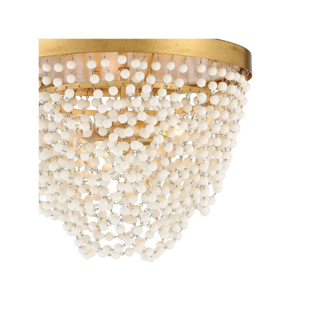 Fiona 13.75 in. 3-Light Antique Gold Flush Mount by Crystorama 7 Fiona 13.75 in. 3-Light Antique Gold Flush Mount by Crystorama - Image 5
