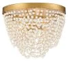 Fiona 13.75 in. 3-Light Antique Gold Flush Mount by Crystorama