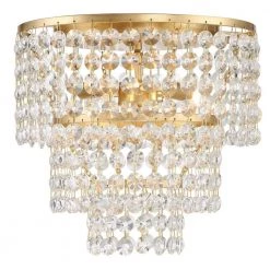 Gabrielle 14 in 3-Light Antique Gold Flush Mount by Crystorama