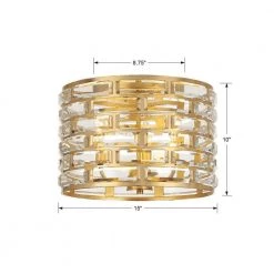 Meridian 15 in. 3-Light Antique Gold Flush Mount by Crystorama -Crystorama popular store antique gold crystorama flush mount lights mer 4863 ga 4f 1000