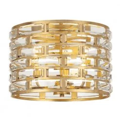 Meridian 15 in. 3-Light Antique Gold Flush Mount by Crystorama