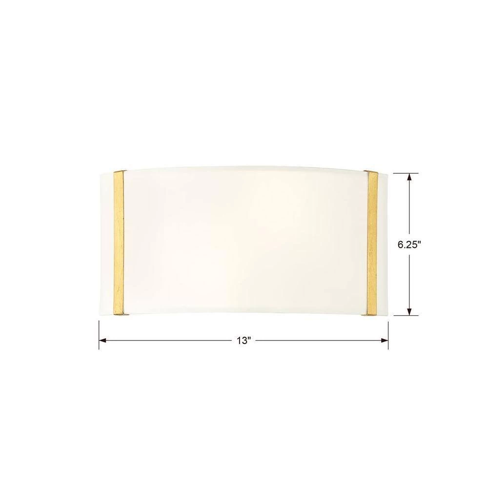 Fulton 2-Light Antique Gold Sconce by Crystorama 5 Fulton 2-Light Antique Gold Sconce by Crystorama - Image 3