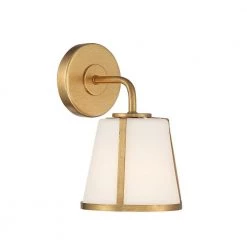Fulton 1-Light Antique Gold Wall Mount by Crystorama