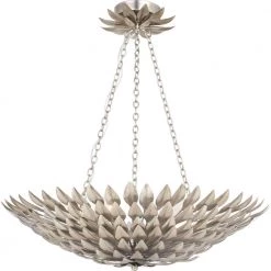 Broche 6-Light Antique Silver Pendant Chandelier by Crystorama