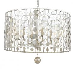 Layla 6-Light Antique Silver Chandelier by Crystorama