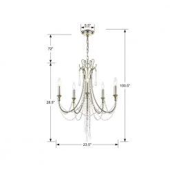 Arcadia 5-Light Antique Silver Crystal Chandelier by Crystorama -Crystorama popular store antique silver crystorama chandeliers arc 1905 sa cl mwp 44 1000