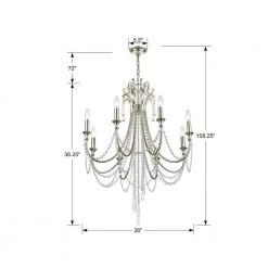 Arcadia 8-Light Antique Silver Crystal Chandelier by Crystorama -Crystorama popular store antique silver crystorama chandeliers arc 1908 sa cl mwp 44 1000