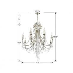 Arcadia 12-Light Antique Silver Crystal Chandelier by Crystorama 13 Arcadia 12-Light Antique Silver Crystal Chandelier by Crystorama -Crystorama popular store antique silver crystorama chandeliers arc 1909 sa cl mwp 44 1000