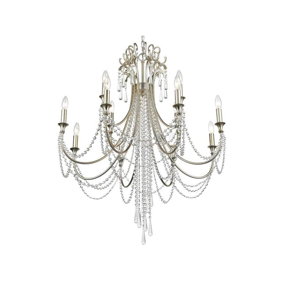 Arcadia 12-Light Antique Silver Crystal Chandelier by Crystorama 5 Arcadia 12-Light Antique Silver Crystal Chandelier by Crystorama - Image 3