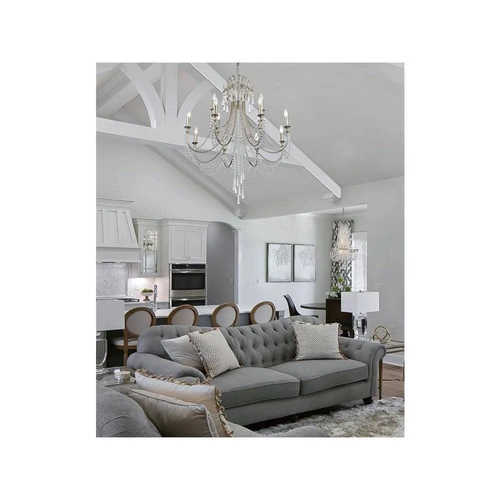 Arcadia 12-Light Antique Silver Crystal Chandelier by Crystorama 9 Arcadia 12-Light Antique Silver Crystal Chandelier by Crystorama - Image 7
