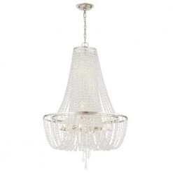 Arcadia 9-Light Antique Silver Chandelier by Crystorama