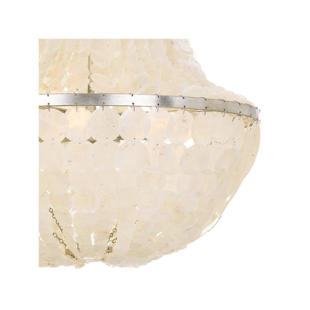 Brielle 6-Light Antique Silver Capiz Chandelier by Crystorama 5 Brielle 6-Light Antique Silver Capiz Chandelier by Crystorama - Image 3
