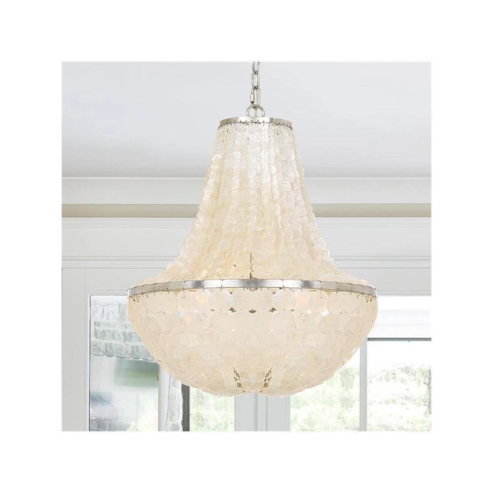 Brielle 6-Light Antique Silver Capiz Chandelier by Crystorama 8 Brielle 6-Light Antique Silver Capiz Chandelier by Crystorama - Image 6