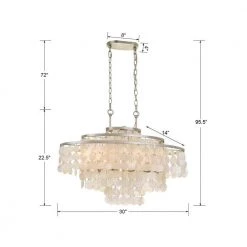 Brielle 6-Light Antique Silver Capiz Chandelier by Crystorama -Crystorama popular store antique silver crystorama chandeliers bri 3009 sa 1f 1000