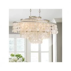Brielle 6-Light Antique Silver Capiz Chandelier by Crystorama -Crystorama popular store antique silver crystorama chandeliers bri 3009 sa 44 1000