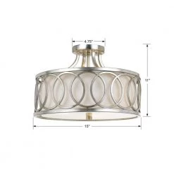 Graham 15 in 3-Light Antique Silver Flush Mount by Crystorama -Crystorama popular store antique silver crystorama flush mount lights 285 sa 4f 1000
