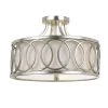 Graham 15 in 3-Light Antique Silver Flush Mount by Crystorama