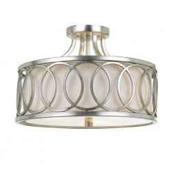 Graham 15 in 3-Light Antique Silver Flush Mount by Crystorama