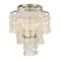 Brielle 13 in. 3-Light Antique Silver Flush Mount by Crystorama
