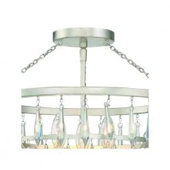 Lucille 16 in. 3-Light Antique Silver Flush Mount by Crystorama -Crystorama popular store antique silver crystorama flush mount lights luc a9063 sa 1f 1000