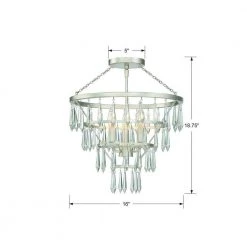 Lucille 16 in. 3-Light Antique Silver Flush Mount by Crystorama -Crystorama popular store antique silver crystorama flush mount lights luc a9063 sa 44 1000