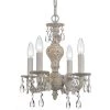 Paris Market 4-Light Swarovski Spectra Crystal White Mini Chandelier by Crystorama
