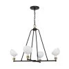 Gigi 4-Light Black Plus Aged Brass Chandelier by Crystorama