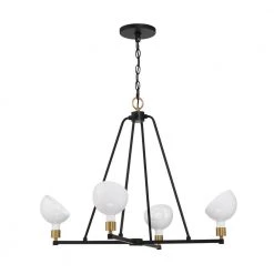 Gigi 4-Light Black Plus Aged Brass Chandelier by Crystorama