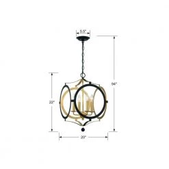 Odelle 4-Light Black + Antique Gold Cage Chandelier by Crystorama 13 Odelle 4-Light Black + Antique Gold Cage Chandelier by Crystorama -Crystorama popular store black antique gold crystorama chandeliers ode 704 bk ga 44 1000