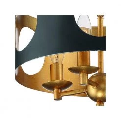 Odelle 4-Light Black and Antique Gold Pendant by Crystorama -Crystorama popular store black antique gold crystorama flush mount lights ode 700 bk ga 4f 1000